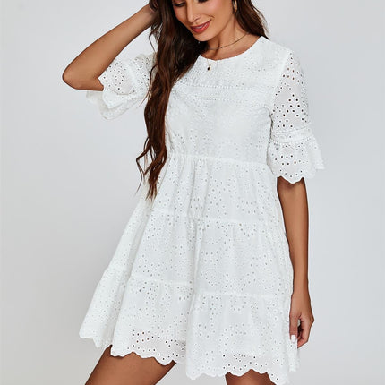 Lace Mini Dress In White