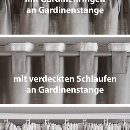 2er Set Bio Organic Vorhänge »Bremen« Reine Bio Baumwolle Blickdicht Gardinen Verdeckte Schlaufen Gardinenband Pflegeleicht 202088