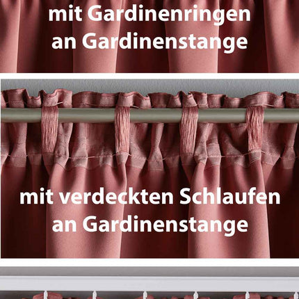 Vorhang Blickdicht »NewYork« verdeckte Schlaufen 1er-Pack Thermo-Gardine Verdunkelungsvorhang Blackout  schalldämmend Kräuselband Raffhalter 202020610
