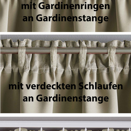 Vorhang Blickdicht »NewYork« verdeckte Schlaufen 1er-Pack Thermo-Gardine Verdunkelungsvorhang Blackout  schalldämmend Kräuselband Raffhalter 202020610