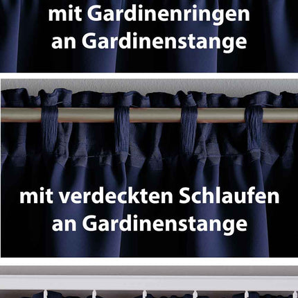 Vorhang Blickdicht »NewYork« verdeckte Schlaufen 1er-Pack Thermo-Gardine Verdunkelungsvorhang Blackout  schalldämmend Kräuselband Raffhalter 202020610