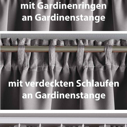 2er Set Verdunkelungsvorhänge Blickdicht »NewYork« verdeckte Schlaufen Thermo-Gardine Blackout  schalldämmend Kräuselband  202020610-2
