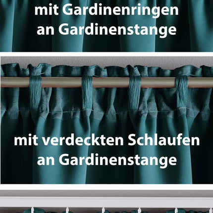 2er Set Verdunkelungsvorhänge Blickdicht »NewYork« verdeckte Schlaufen Thermo-Gardine Blackout  schalldämmend Kräuselband  202020610-2