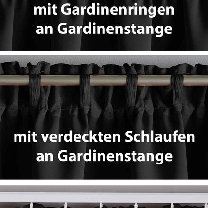 Vorhang Blickdicht »NewYork« verdeckte Schlaufen 1er-Pack Thermo-Gardine Verdunkelungsvorhang Blackout  schalldämmend Kräuselband Raffhalter 202020610