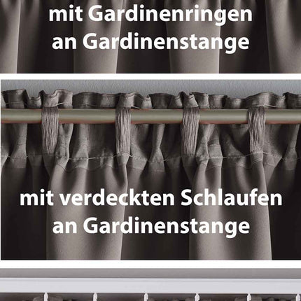 Vorhang Blickdicht »NewYork« verdeckte Schlaufen 1er-Pack Thermo-Gardine Verdunkelungsvorhang Blackout  schalldämmend Kräuselband Raffhalter 202020610