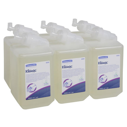 Kleenex® Sanfte Waschlotion - Kassette / Transparent /1 Ltr - 6 Cassettes | Karton (6 Kartuschen)