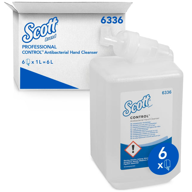Scott® Control™ Antibakterieller Handreiniger - Kassette / Transparent /1 Ltr - 6 Cassettes | Karton (6 Kartuschen)