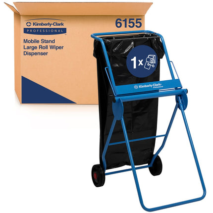 Kimberly-Clark Professional™ Mobiler Ständer für Wischtuchrollen - Großrolle / Blau - 1 Dispenser | Karton (1 Spender)