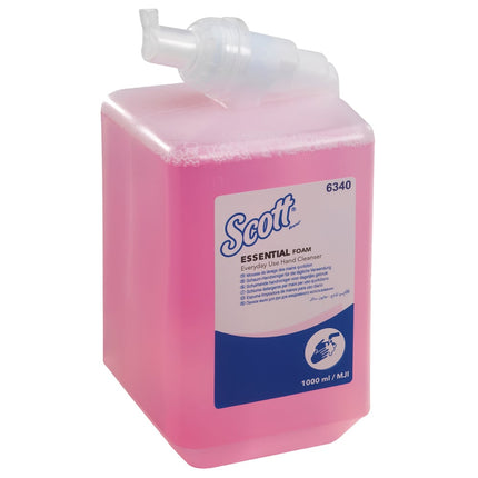 Scott® Essential™ Schaumseife für die tägliche Verwendung - Kassette / Rosa /1 Ltr - 6 Cassettes | Karton (6 Kartuschen)