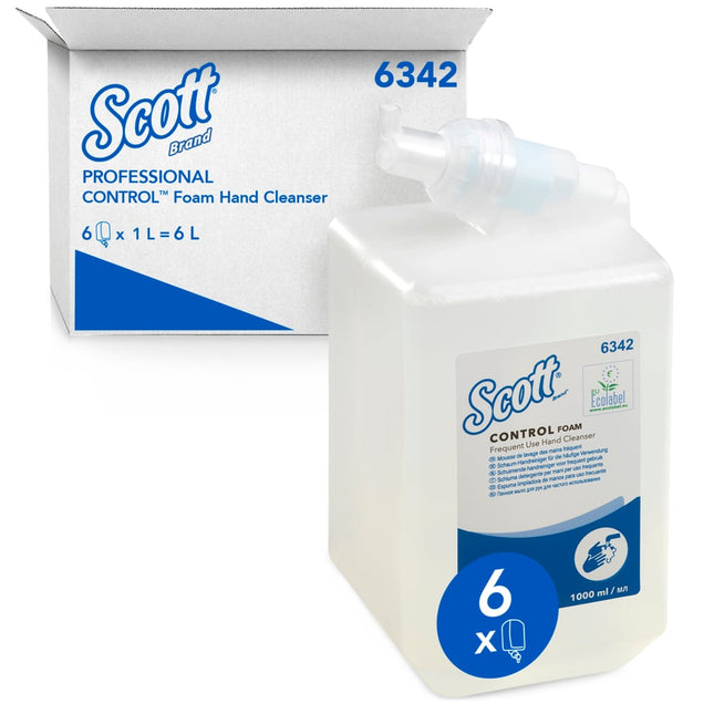 Scott® Control™ Schaum-Handreiniger für die häufige Verwendung - Kassette / Transparent /1 l - 6 Cassettes | Karton (6 Kartuschen)
