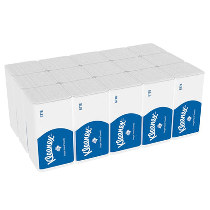 Kleenex® Falthandtücher - Weiß /Groß - 15 Clips  x 124 Sheets | Karton (15 Päckchen)