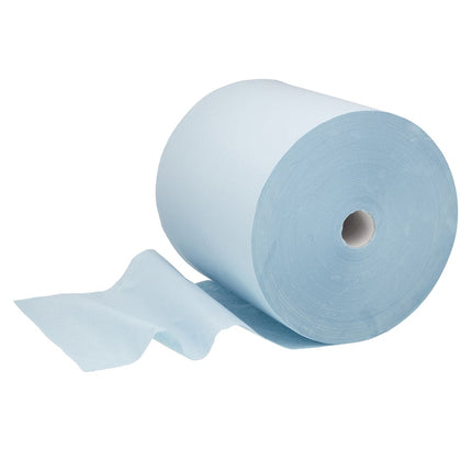 WypAll® L30 Papierwischtuch für industrielle Reinigungsaufgaben - Großrolle - Extra breit / Blau - 1 Roll  x 670 Sheets | Karton (1 Rolle)