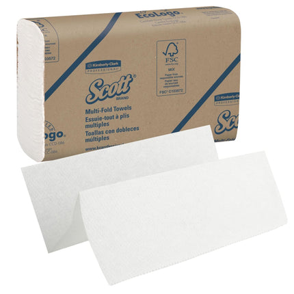 Scott® Handtücher - MultiFold / Weiß /Mittel - 16 Clips  x 250 Sheets | Karton (16 Päckchen)