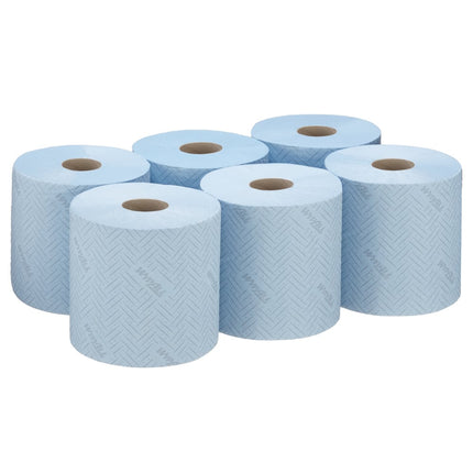WypAll® L10 Papierwischtuch für Lebensmittel & Hygiene - Zentralentnahme  / Blau /1-lagig - 6 Rolls  x 800 Sheets | Karton (6 Rollen)