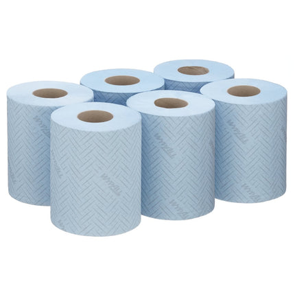 WypAll® Reach™ Papierwischtuch für die Reinigung im Service & Einzelhandel - Zentralentnahme  / Blau - 6 Rolls  x 280 Sheets | Karton (6 Rollen)