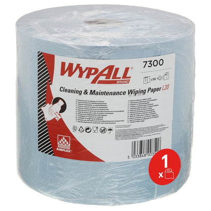 WypAll® L20 Papierwischtuch für Instandhaltungsarbeiten - Großrolle / Blau - 1 Roll  x 500 Sheets | Karton (1 Rolle)