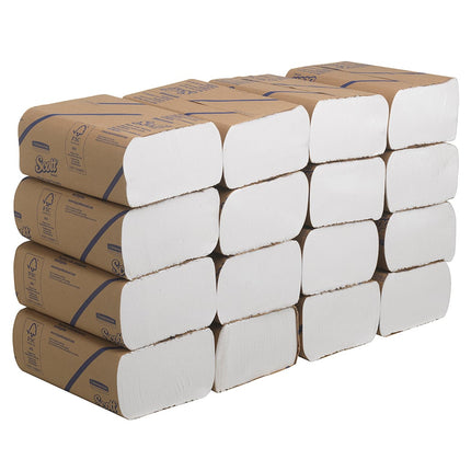 Scott® Handtücher - MultiFold / Weiß - 16 Clips  x 250 Sheets | Karton (16 Päckchen)