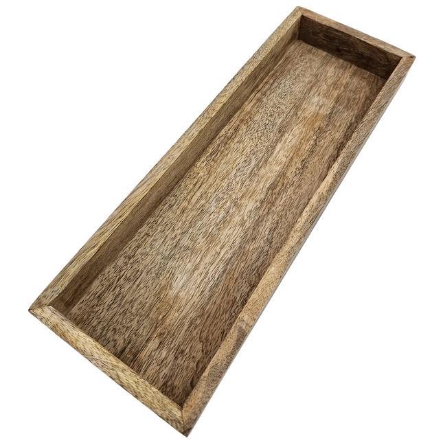 Tablett Mangoholz Dekotablett Holztablett Holz Tischdeko Serviertablett 34x12 cm