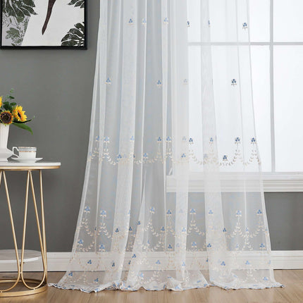 Gardine Raschel Stickerei  Design  »Florenz« Multiband für Gardinenschiene und Gardinenstange Elegante Fensterdekoration 2023200