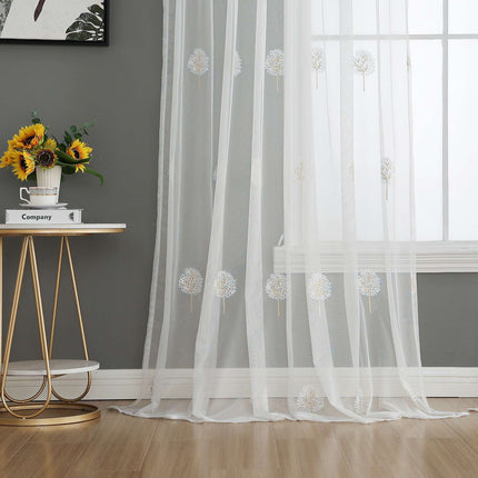 Gardine Raschel Stickerei  Design  »Florenz« Multiband für Gardinenschiene und Gardinenstange Elegante Fensterdekoration 2023200