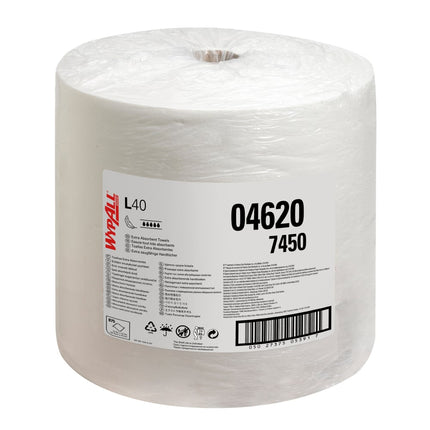 WypAll® L40 Wischtücher - Großrolle / Weiß - 1 Roll  x 875 Sheets | Karton (1 Rolle)