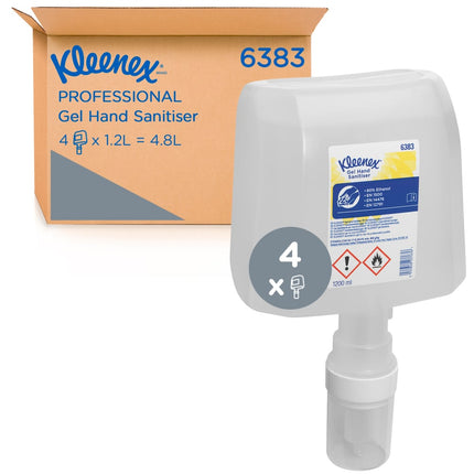 Kleenex® Extra Gel Händedesinfizieren - Kassette / Transparent /1.2 Ltr - 4 Electronic Cassettes | Karton (4 Kartuschen)