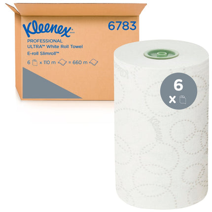 Kleenex® Ultra™ Rollenhandtücher - E-roll Slimroll™ / Weiß /2 ply 6x110m - 6 Rolls  x 1 Sheet | Karton (6 Rollen)