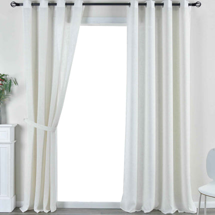 2er Set Vorhang Ösen »Essen« Cationic Raffhalter Leinenstruktur blickdicht lichtdurchlässig 210 g/m² 202430-2