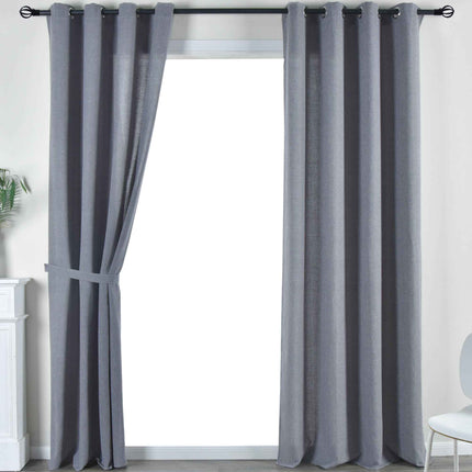 2er Set Vorhang Ösen »Essen« Cationic Raffhalter Leinenstruktur blickdicht lichtdurchlässig 210 g/m² 202430-2