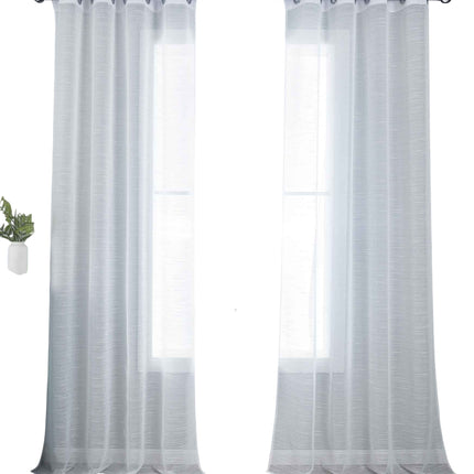 2er Set Gardinen »Dresden« Ösen HxB 245x135 cm Natur Raffhalter filigran leicht modern elegant Linienmuster 202440-2