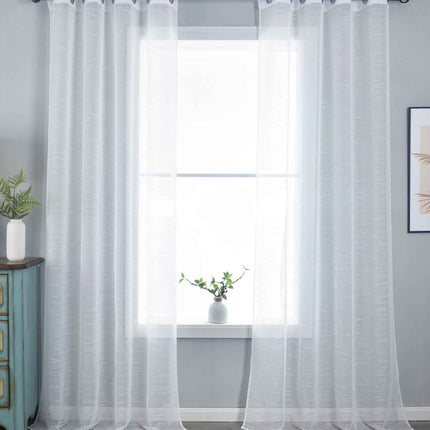2er Set Gardinen »Dresden« Ösen HxB 245x135 cm Natur Raffhalter filigran leicht modern elegant Linienmuster 202440-2