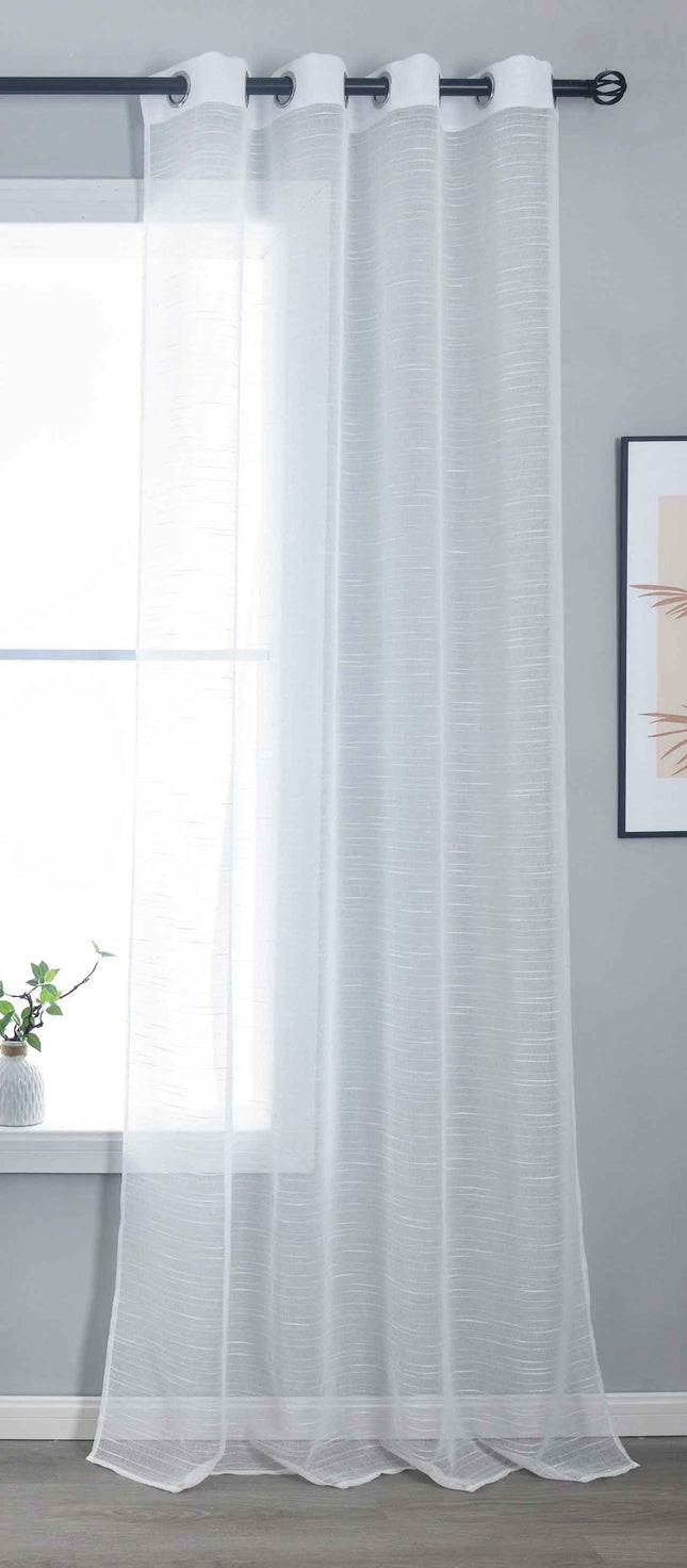 Gardine »Dresden« Ösen HxB 245x135 cm Natur Raffhalter filigran leicht modern elegant Linienmuster 202440