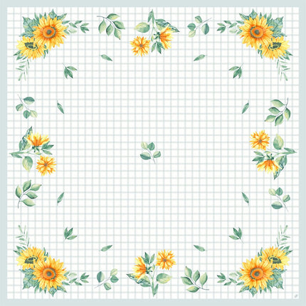 Dunicel Mitteldecke 84x84 cm - Sonnenblumenmotiv für Feste | Karton (1 Packung)