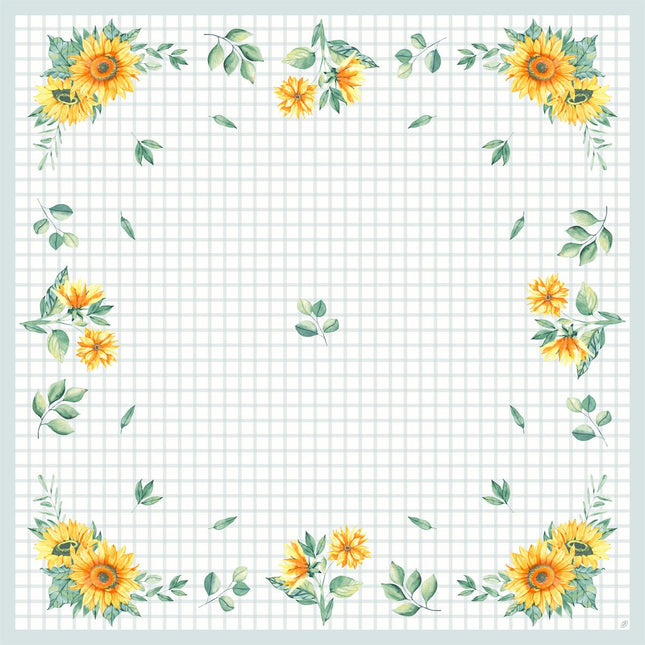 Dunicel Mitteldecke 84x84 cm - Sonnenblumenmotiv für Feste | Karton (1 Packung)