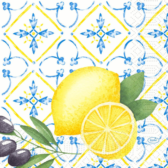 Zellt.-Servietten 33x33 cm, 3-lagig, Mediterran | Packung (50 Servietten)