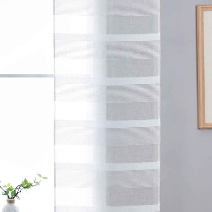 Halbtransparente Schiebegardine mit Paneelwagen HxB 245x60 cm Natur Meliert »Halle« Chenille Leinenbindung Lichtdurchlässig Halbtransparent 202480P