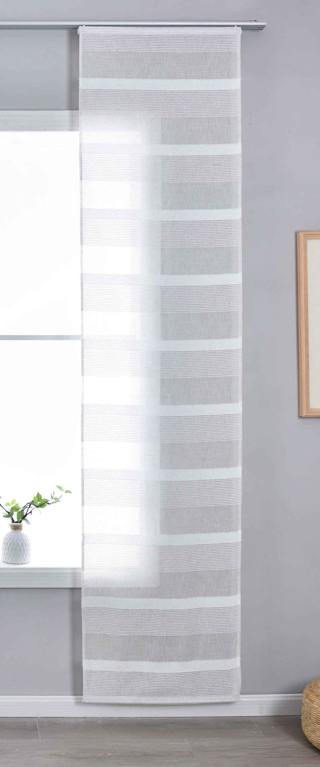 Halbtransparente Schiebegardine mit Paneelwagen HxB 245x60 cm Natur Meliert »Halle« Chenille Leinenbindung Lichtdurchlässig Halbtransparent 202480P