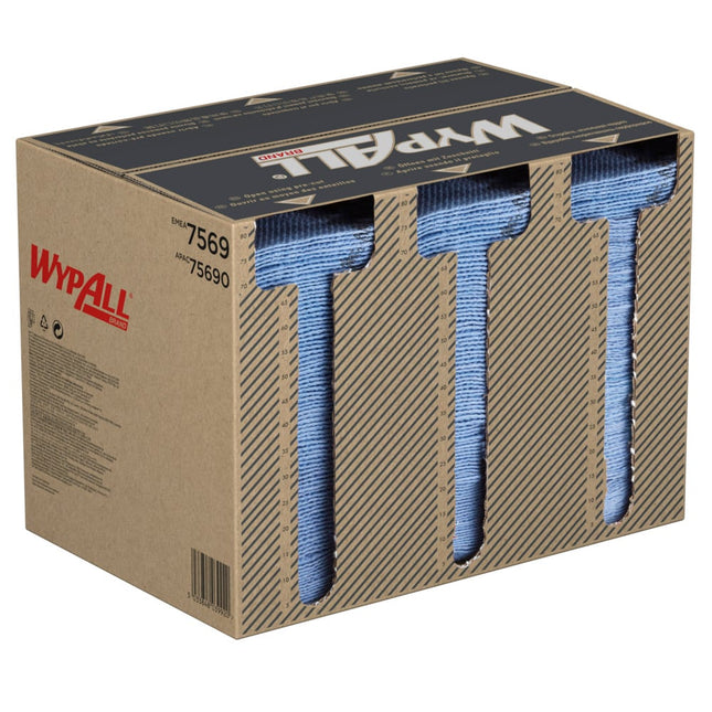 WypAll® ForceMax Wischtücher - Viertelgefaltet / Blau /33.50 x 34.50 cm - 1 Dispenser Box  x 480 Sheets | Karton (1 Spenderbox)