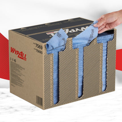 WypAll® ForceMax Wischtücher - Viertelgefaltet / Blau /33.50 x 34.50 cm - 1 Dispenser Box  x 480 Sheets | Karton (1 Spenderbox)