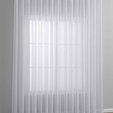 2er Set Gardinen Voile Batist mit Wellenband »Wien« 1:2 Wellenband Bleibandabschluß Knitterarm Wellenfall 2025100-2