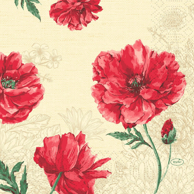 Zellt Servietten 33x33 cm, 3-lagig, Monique Design  | Packung (250 Servietten)