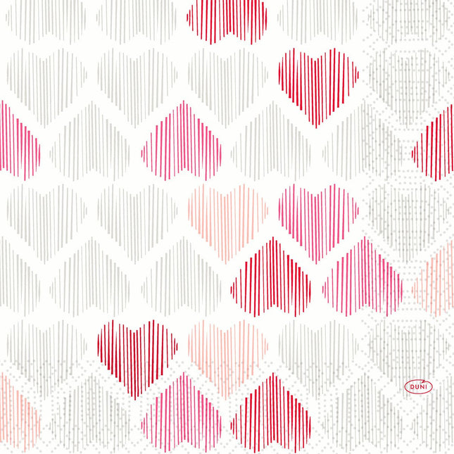 Zellt.-Servietten 33x33 cm, 3-lagig, Amour | Packung (50 Servietten)