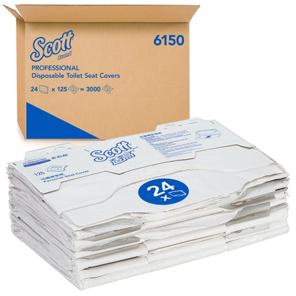 Scott® Toilettensitzauflagen - Weiß - 24 Bags  x 125 Packs | Karton (24 Beutel)