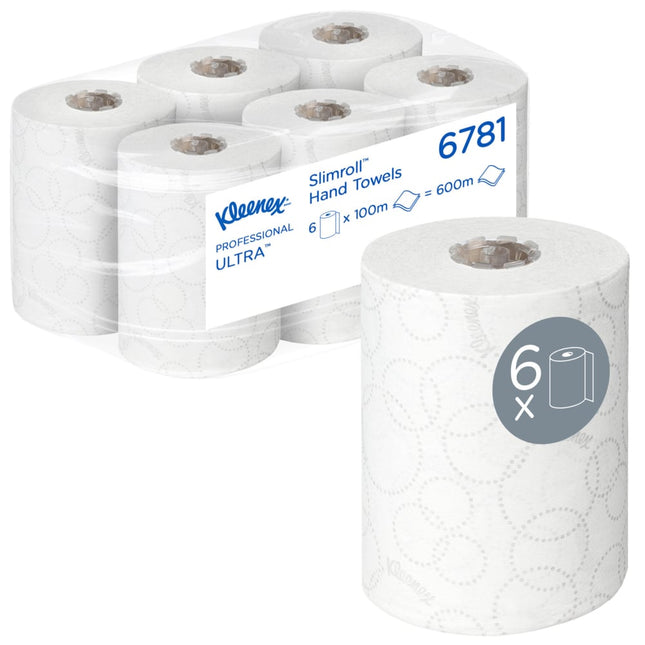 Kleenex® Ultra™ Slimroll™ Handtücher - Rolle / Weiß - 6 Rolls  x 1 Sheet | Karton (6 Rollen)