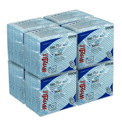 WypAll® X80 Plus Critical Clean - Viertelgefaltet / Blau - 8 Bags  x 30 Sheets | Karton (8 Beutel)