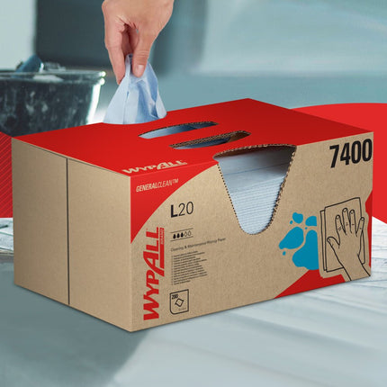 WypAll® L20 Genral Clean - BRAG™ Box / Blau - 1 Brag Box  x 280 Sheets | Karton (1 Box)