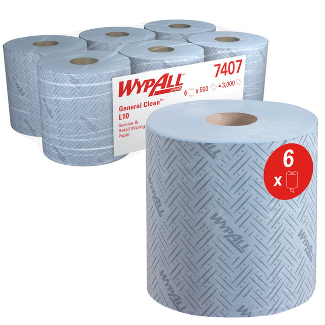 WypAll® L10 Papierwischtuch für die Reinigung im Service & Einzelhandel - Centrefeed for Reach+™ / 38.00 cm x 18.30 cm