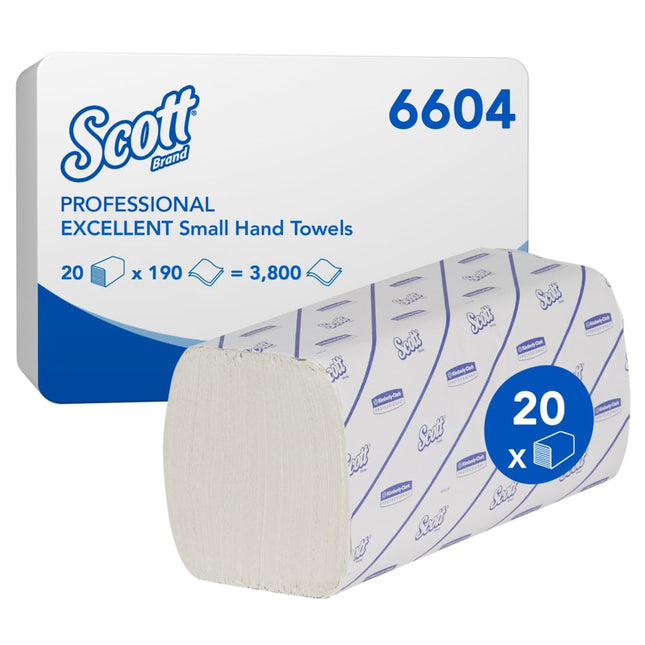 Scott® EXCELLENT Handtücher - Interfold / Weiß /Klein - 20 Clips  x 190 Sheets | Karton (20 Päckchen)