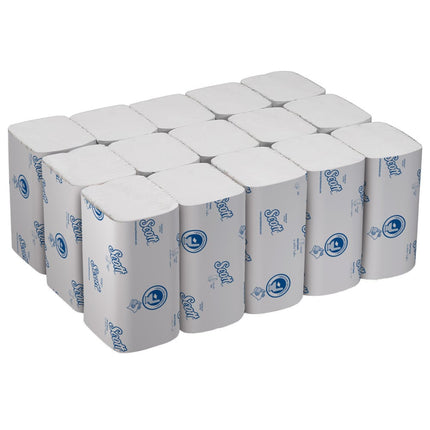 Scott® Control™ Herunterspülbare Falthandtücher - Weiß - 15 Clips  x 322 Sheets | Karton (15 Päckchen)