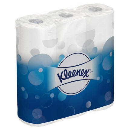 Kleenex® Toilettenpapierrollen - Kleinrollen / Weiß - 8 Packs  x 9 small rolls  x 195 Toilet Tissue Sheets | Karton (8 Päckchen)